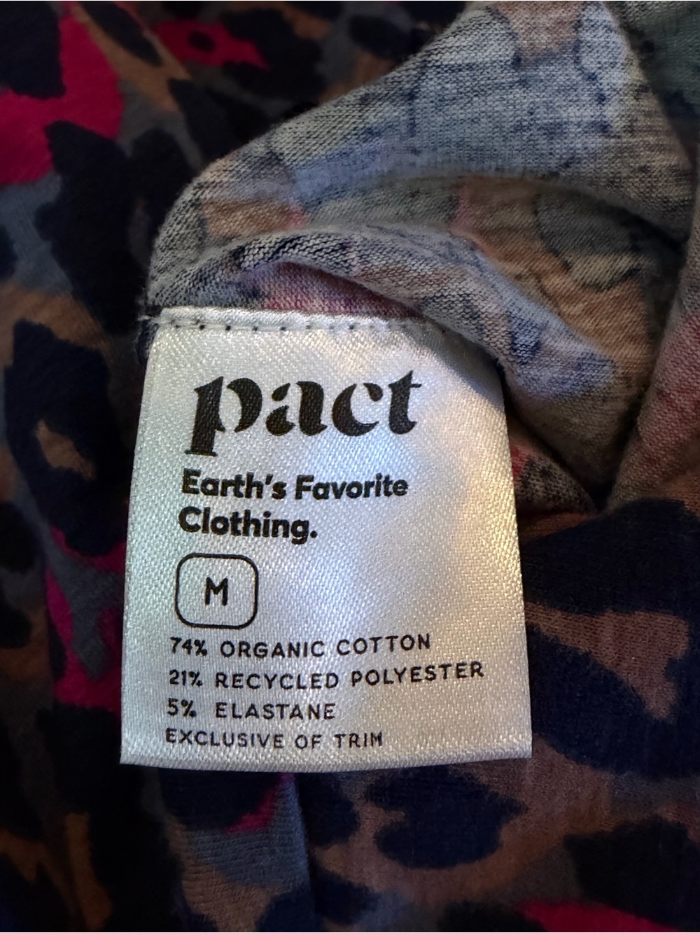Pact Purple Leopard Print Charlie Organic Cotton Jumpsuit - Size Medium - Picture 5 of 6